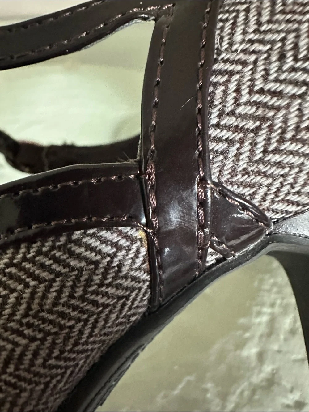 Dexflex Retro Pinup Herringbone T-Strap Heels 9.5⁠ runs small fits a size 9